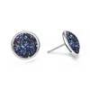 أقراط Crystal Druse Stud Colorful Mermaid Natural Sonte Ear Rings مجوهرات للأزياء للنساء Will and Sandy