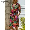 2020 Abito da camicia a striscia da donna in ufficio Lungo Boho Beach Turn Down Collar Abiti Casual Manica lunga Party Streetwear Vestidos