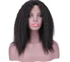 Bellahair Kinky Straight Lace Front Pigs för svarta kvinnor Brazlian Human Virgin Hair Wigs Pre Plucked Medium Cap