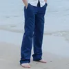 Мужские штаны пляжа йога брюки хиппи летние дна мягкая длинная домашняя одежда1