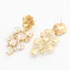 2020 summer fashion new alloy flower rhinestone temperament wild earrings popular accessories hot fashion earrings