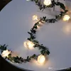 10 20 40LEDS ROSE blomma LED Fairy String Lights Battery Powered Wedding Valentine's Day Event Party Garland Decor