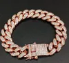 Heren Hip Hop Gold armbanden sieraden gesimuleerde diamant Iced Out -kettingarmbanden Miami Cuban Link Chain Bracelet3352