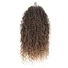 크로 셰 뜨개질 헤어 리버 LOC 가짜 LOC 합성 hairextensions ombre t 그레이 컬러 14inch 18inch 24 가닥 팩 곱슬 머리 띠