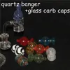 100% Real Quartz Banger with carb caps Sundries Glass Reclaim Catcher handmake 14mm joint QuartzBanger nail for dab rig bong DHL