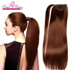 Greatremy 22 "Lange Straight Wrap Around Ponytail Extension Synthetische Haarschalen voor Meisjes 10 Kleuren # 10 # 16 # 27 # 4 # 6 # 30 # 33 # 99J