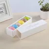 Ny Macaron Box Cake Boxes Hemgjorda Macaron Chokladlådor Biscuit Muffin Box Butikspapper Förpackning 20.3 * 5.3 * 5.3cm 4 färger LX2469