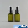 30 ml Zwart Groene Frosted Glass Lotion Fles met Plastic Lotion Pump, Cosmetische Verpakking, Cosmetische Fles voor Vloeistof F800