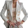 Trajes OL de las mujeres del estilo casual chaquetas de solapa cuello del botón doble de pecho chaqueta del color sólido mujeres adelgazan alta moda cortos