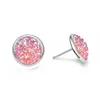 Crystal Druse Stud Earrings 화려한 인어 천연 Sonte 귀 반지 패션 보석 여성 선물 윌과 샌디