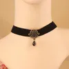 2020 European And American Necklace With Crystal Pendant Accessories Korea Black Velvet Collar Chain Necklace Wholesale