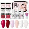 Ensemble de poudre de trempage ensemble de vernis à ongles apprêt couche d'étanchéité déshydratant Kit de démarrage pour ongles système de poudre d'immersion et 15 ml de dissolvant280q