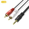 5ft 1.5m 3.5 ملليمتر إلى 2 rca كابلات الصوت ستيريو الذكور جاك av 2RCA aux موصلات كابل