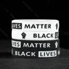 Heißer Verkauf „Black Lives Matter“-Silikonarmband, schwarzes Silikonkautschuk-Armband, Armreifen für Männer und Frauen, Geschenke