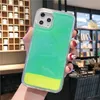 Nova capa de areia neon luminosa para iphone 11 pro xs max x xr 6 7 8 plus brilho no escuro líquido glitter areia movediça cases5343634