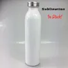 DIY Sublimation 20oz White Milk Bottle Stainless Steel Double Walled Water Flask Portable Insulated Vacuum Wine Cups Leakproof Beer Thermos