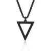 Populär Interlocking Square Triangle Pendant för män Rostfritt Stål Modern Trendig Geometrisk Stacking Streetwear Halsband