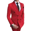 Double boutonnage hommes costume pour mariage marié garçons d'honneur smokings hommes formel bal bureau fête Slim Blazer costume veste + pantalon personnalisé