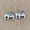 150 adet Antik Gümüş Çinko Alaşım Sevimli Bulldog Charms Kolye Takı Yapımı Için Bilezik Kolye Bulguları 13x17mm