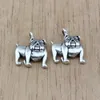 150pcs Antique Silver Zinc Alloy Cute Bulldog Charms Pendants For Jewelry Making Bracelet Necklace Findings 13x17mm