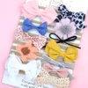 A846 Europe Infant Baby Bowknot Flowers Headband Elastic Children Soft Hair Band Kids Girls Headbands Bandanas Hairbands 12pcs/set