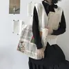 ABER المرأة الكتف قماش حقيبة فنسنت فان جوخ الطباعة أكياس التسوق بسيط الطلاب حقيبة كتاب القطن القماش حقائب حمل للبنات