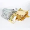 Sac en Organza en feuille d'or, 1000 pièces, sacs cadeaux pour bonbons, 4 tailles, pochette pour cadeaux de mariage, sacs d'emballage de décoration de noël SN4547