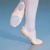 Chaussures de danse de Ballet Pointe de danse en soie avec ruban pour enfants filles femmes chaussures plates souples chaussons de Fitness confortables