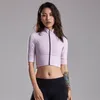 Höst Sport Jacka Kvinnor Half-Sleeve Zip Fitness Yoga Vest Shirt Workout Gym ActiveWear Sport Running Coats Training Clothes
