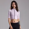 Giacca sportiva autunnale Donna Mezza manica Zip Fitness Canotta da yoga Camicia Allenamento Palestra Abbigliamento sportivo Cappotti da corsa Abbigliamento da allenamento