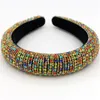 European And American Fashion Hair Band Wholesale Colored Diamond Sponge Band Drill Collar Wide Edge Water Diamond Hair Accessories Wholesal