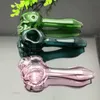 Rökande rör mini vattenpipa glas bongs färgglad metallform färgade överdimensionerade spöke huvudglasrör