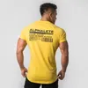 Новая летняя мода Alpheatlete Мужская с коротким рукавом футболки для бодибилдинга и фитнес мужские тренажеры для тренажерных залов