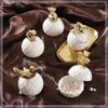Jewelry Storage Box Organizer for Women Golden Ceramic Necklace Ring Earrings Dustproof Mini Jewelry Desktop Organization2180