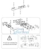 VOURUNA robinet mitigeur de bain-douche cascade noire, robinets de remplissage de baignoire en laiton massif chromé à 5 trous muraux