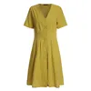 Casual Dresses ZANZEA Women V Neck Buttons Down Dress Summer Sleeveless Cotton Linen Sundress Sarafans Vestido Party Tanks