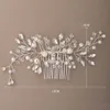 Ornamenti per capelli da sposa Pettini per capelli in cristallo Pettini per strass da sposa Copricapo di perle Accessori per capelli fatti a mano per donna Gioielli tiara