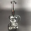 Gray Glass Water Bongs Hookahs Unique Design Inline Perc Percolator 7.2Inch Oil Burner Dab Rig