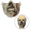 Zombie crânio esqueleto metade rosto máscara militar caça halloween traje festa