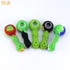 Silicone Smoking Pipes Honeycomb Styles Glass Oil Burner Dab Straw Pipe Smoking Tobacco with Glass Bowl Accessories 420