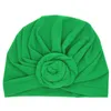 تحديث Baby Knot Turban Rose Hat Volume Hat Hat Hat Solid Rose Ear Muffs Caps Beanie Children Hats Hair Assories Drop Ship