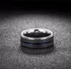 2020 Fashion Thin Blue Line Tungsten Ring Wedding Brand 8MM Anelli in carburo di tungsteno per gioielli da uomo