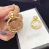 Gold Earring High Quality Earrings for Woman or Man Classic Alphabet Earrings Lion Gold Earrings Top Copper Fashion Supply