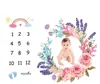 Baby Milestone Blanket Månad tillväxt Blanketter Bakgrundsduk Nyfödda Swaddle DIY Photography PROPS 6 Designs Valfri DW4107