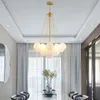 Nordique moderne Simple boule de verre dépoli Restaurant pendentif lumières concepteur chambre d'enfants lampe suspendue classique Led éclairage 3080