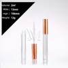 5 färger 2ml Tom läppglans Plastlåda behållare Rose Gold Red Pink Black LipGloss Tube Container Mini Lip Gloss Split Bottle