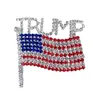 Trump Брошь Pin Алмазного флаг Брошь Rhinestone Письмо Trump брошь Кристалл Badge пальто платье Pins Одежда Мода ювелирные изделия GGA3593-2