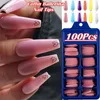 100 pièces/ensemble mode couverture complète faux ongles conseils Nature Nail Art manucure acrylique UV Gel vernis conseils pour faux ongles Extension