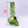 Bongs à eau en verre souple portables fumant des narguilés brillent dans l'enveloppe sombre 18 cm/7 pouces de haut pour les herbes sèches de tabac