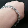 316L inoxidável prata aço jóias tom frio moda pulseira em Comprimento 18-24cm